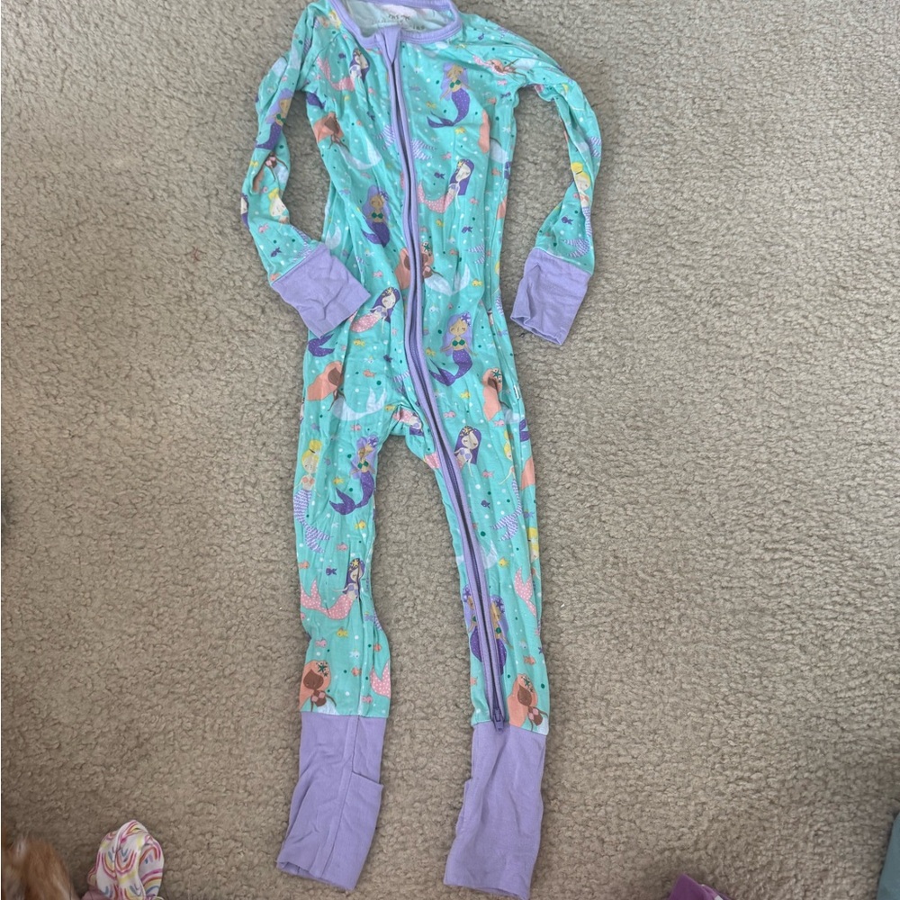 Little Sleepies Blue and Purple Footies Pajamas